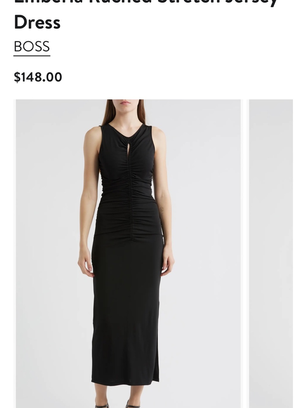 BOSS Black Ruched Maxi Dress